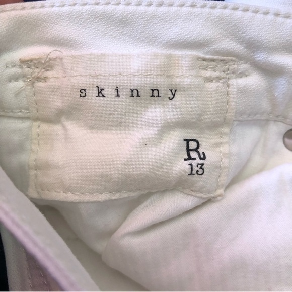 Sz 27 - R13 White Low Rise‎ Skinny Denim Jeans - Picture 9 of 15